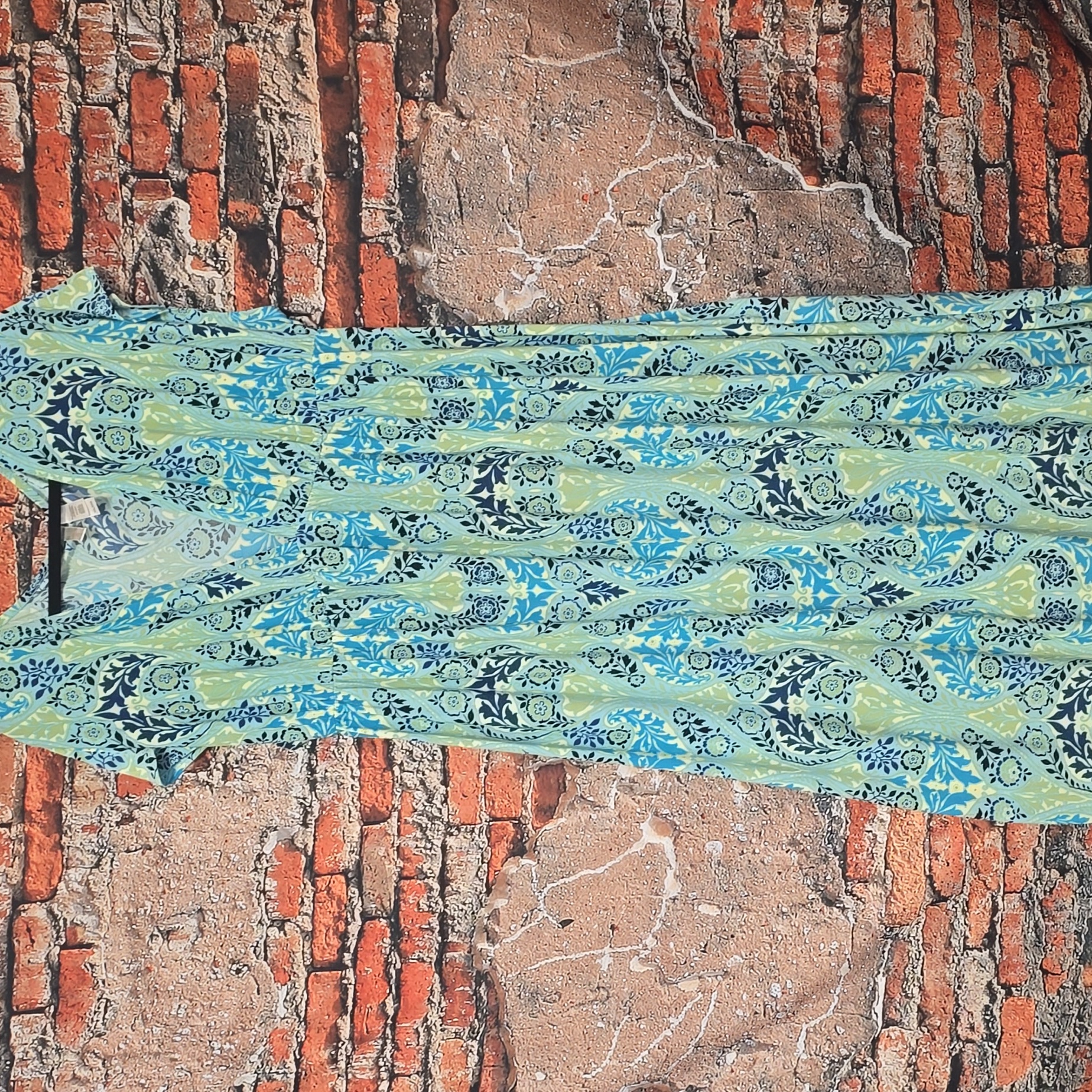 Ambrielle Blue And Green Floral Maxi Dress, Sz Xxl